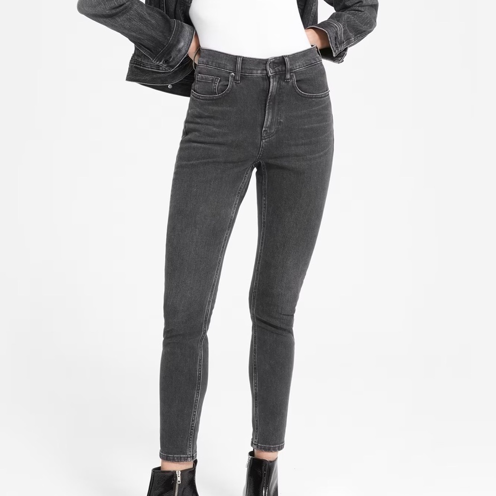 Everlane Authentic Stretch High Rise Skinny Jeans Black 29 Tall